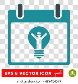 Vector Electrician Calendar Day EPS vector pictogram. Illustration style is flat iconic bicolor soft blue symbol on a transparent background.