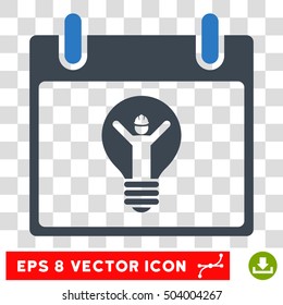 Vector Electrician Calendar Day EPS vector icon. Illustration style is flat iconic bicolor smooth blue symbol on a transparent background.