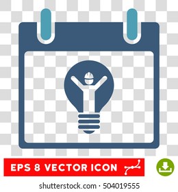 Vector Electrician Calendar Day EPS vector icon. Illustration style is flat iconic bicolor cyan and blue symbol on a transparent background.