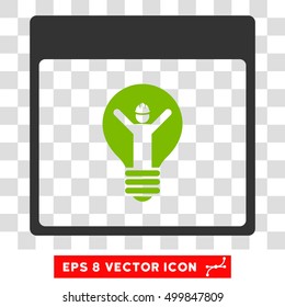 Vector Electrician Calendar Page EPS vector icon. Illustration style is flat iconic bicolor eco green and gray symbol on a transparent background.