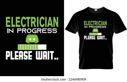 Vector electrician t shirt design with custom vector