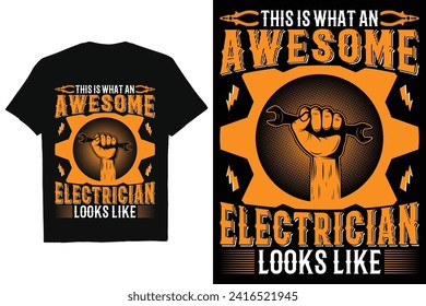 Vector electrician t shirt design,
Electricians Graphic T-shirt Design,
Electrician Vector
