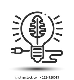 Vector electricity outline icon on the empty white background, power and energy concept, 64x64 pixel perfect for website UI media, mobile application, poster design
