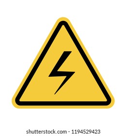 Vector electricity warning sign on white background