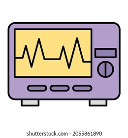 Vector Electrocardiogram Filled Outline Icon Design

