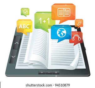 vector electronic book concept