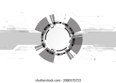 Vector electronic circuit board circle with a log system for cyber security technology background