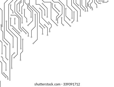 Vector, Electronic circuit border on white background