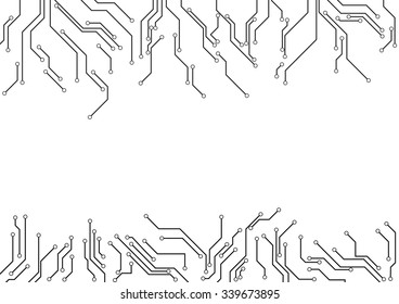 Vector : Electronic circuit border on white background