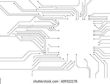 Vector : Electronic circuit with empty space on white background