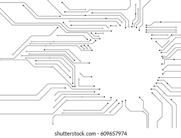 Vector : Electronic circuit with empty space on white background