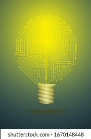 Vector : Electronic circuit inside lightbulb
