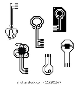 Vector electronic circuit keys