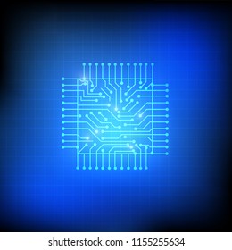 Vector : Electronic circuit on blue background
