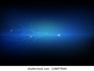 Vector : Electronic circuit on blue background