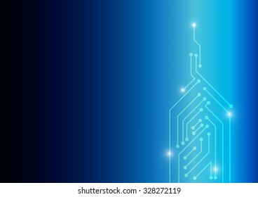 Vector : Electronic circuit on blue background