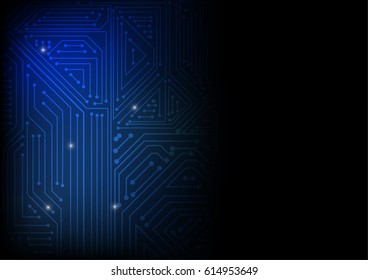 Vector : Electronic circuit on blue background