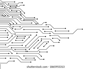 Vector : Electronic circuit on white background