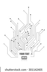 Vector : Electronic circuit on white background