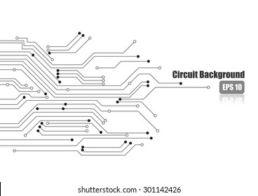 Vector : Electronic circuit on white background