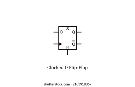 vector electronic circuit symbol clocked D flip flop