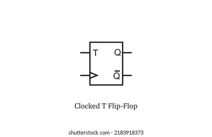 vector electronic circuit symbol clocked T flip flop