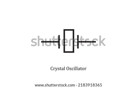 vector electronic circuit symbol crystal oscillator