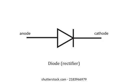 vector electronic circuit symbol diode (rectifier)