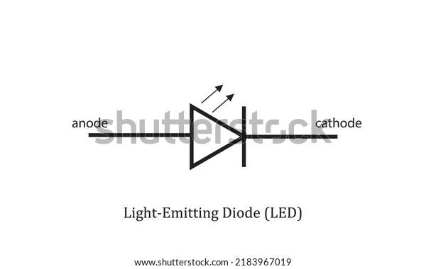 vector\
electronic circuit symbol light emitting\
diode