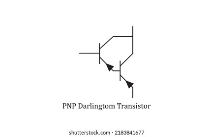 Vector Electronic Circuit Symbol PNP Darlington Transistor