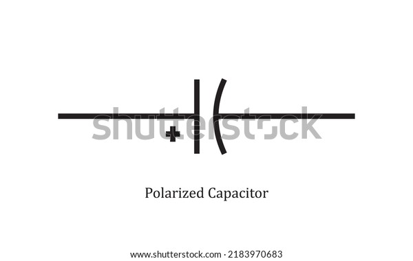 vector\
electronic circuit symbol polarized\
capcacitor