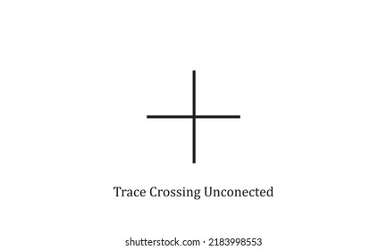 Vector Electronic Circuit Symbol Trace Crossing Unconected