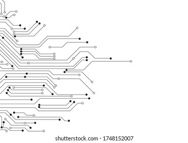 Vector : Electronic circuit with white background