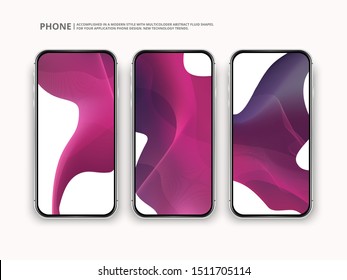 Vector electronic device. Colorful phone template. Vector silver phone. User interface design. Vector phone illustration.