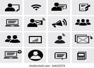 vector electronic devices icons set