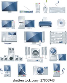 Vector electronic equipment icon set