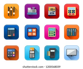 vector Electronic Icons set - computer technology symbols, mobile appliances illustration