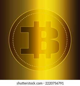 Vector electronic money crypto currency bitcoin gold illustration.