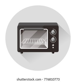 vector electronic oven / toaster oven / flat, isolated, sign and icon template 