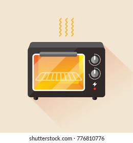 vector electronic oven / toaster oven / flat, isolated, sign and icon template 