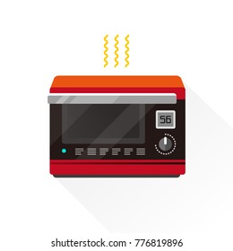 vector electronic oven / water oven with lcd liquid crystal display / flat, isolated, sign and icon template