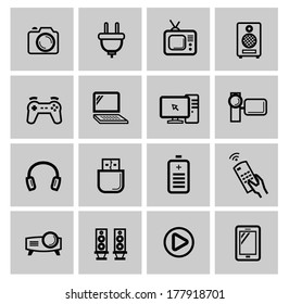 vector electronics icon set