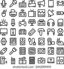 Vector of Electronics Tool Equipment Device Icon Set. Perfect for user interface, new application
