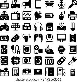Vector of Electronics Tool Equipment Device Icon Set. Perfect for user interface, new application
