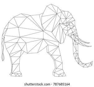 Vector - elefant animal geometric isolatet on background