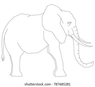 Vector - elefant animal geometric isolatet on background