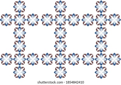 Vector elegan ornate tile seamless pattern. White and black background Retro hindu monochrome motif
