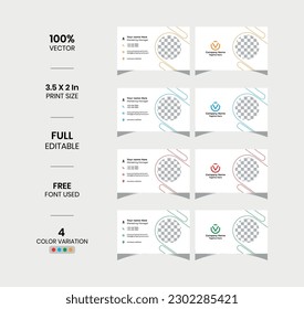 vector elegant 4 color variation modern business card template