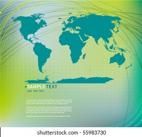 vector elegant abstract background with World map silhouette