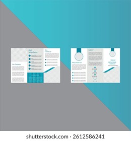 Vector elegant abstract curves design trifold brochure template